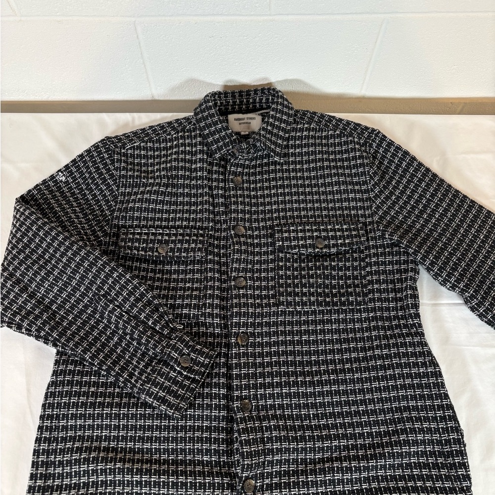 Men's Black and White Checkered Shacket